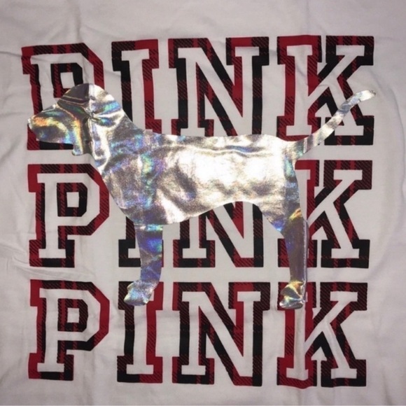 VS PINK Bling Long Sleeve Campus Tee Size Small - Picture 5 of 5